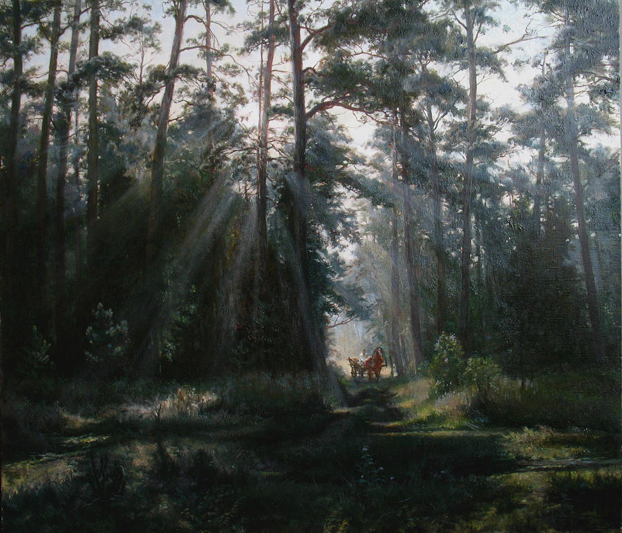 Wildlife Painting - A misty morning by Korobkin Anatoly