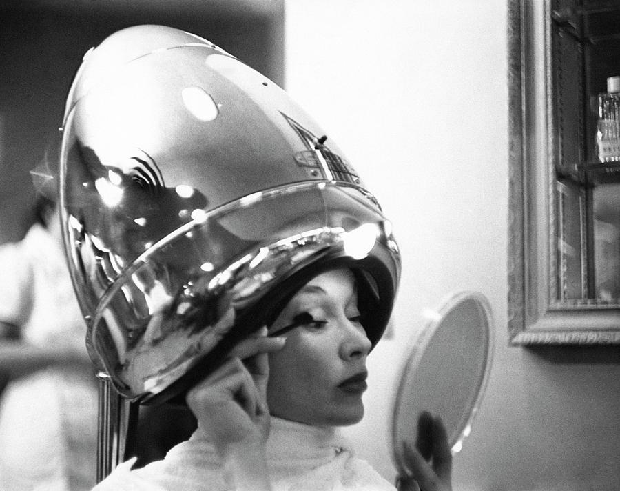A Model In A Beauty Salon Photograph by Constantin Joffe