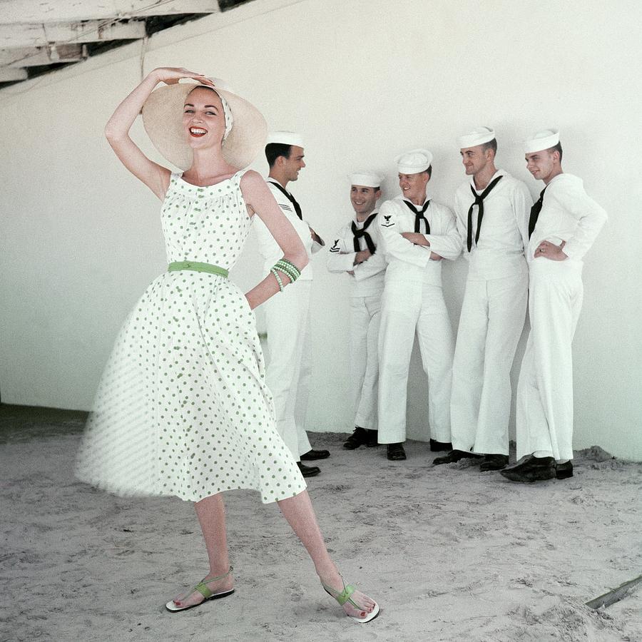 A Model In A Polka Dot Dress Photograph by Leombruno-Bodi
