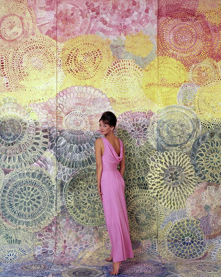 A Model Posing By A Colorful Mural Photograph by William Bell