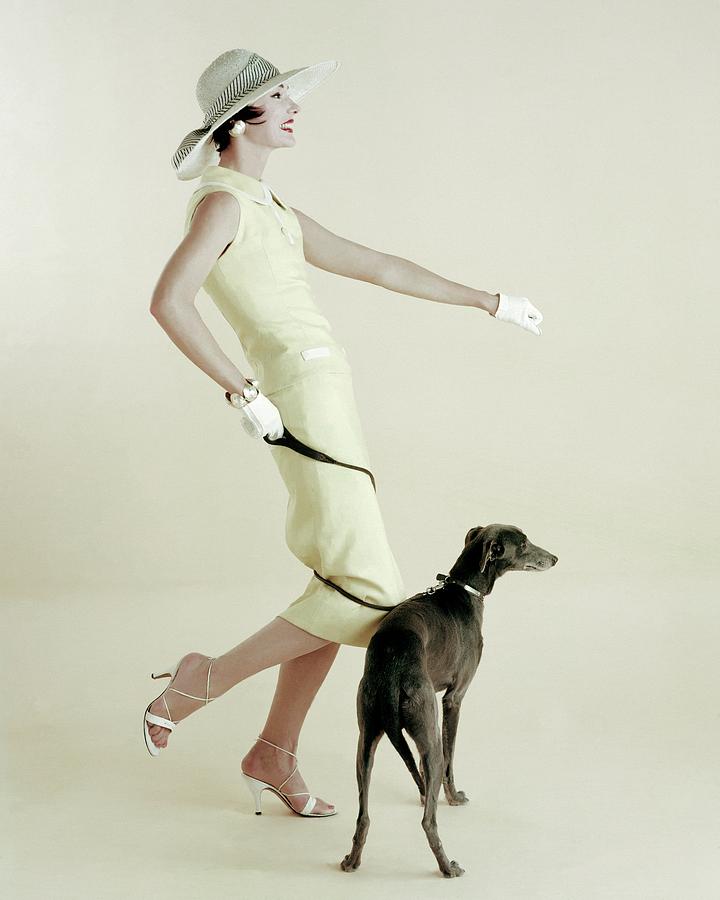 A Model Walking A Dog Photograph by Richard Rutledge