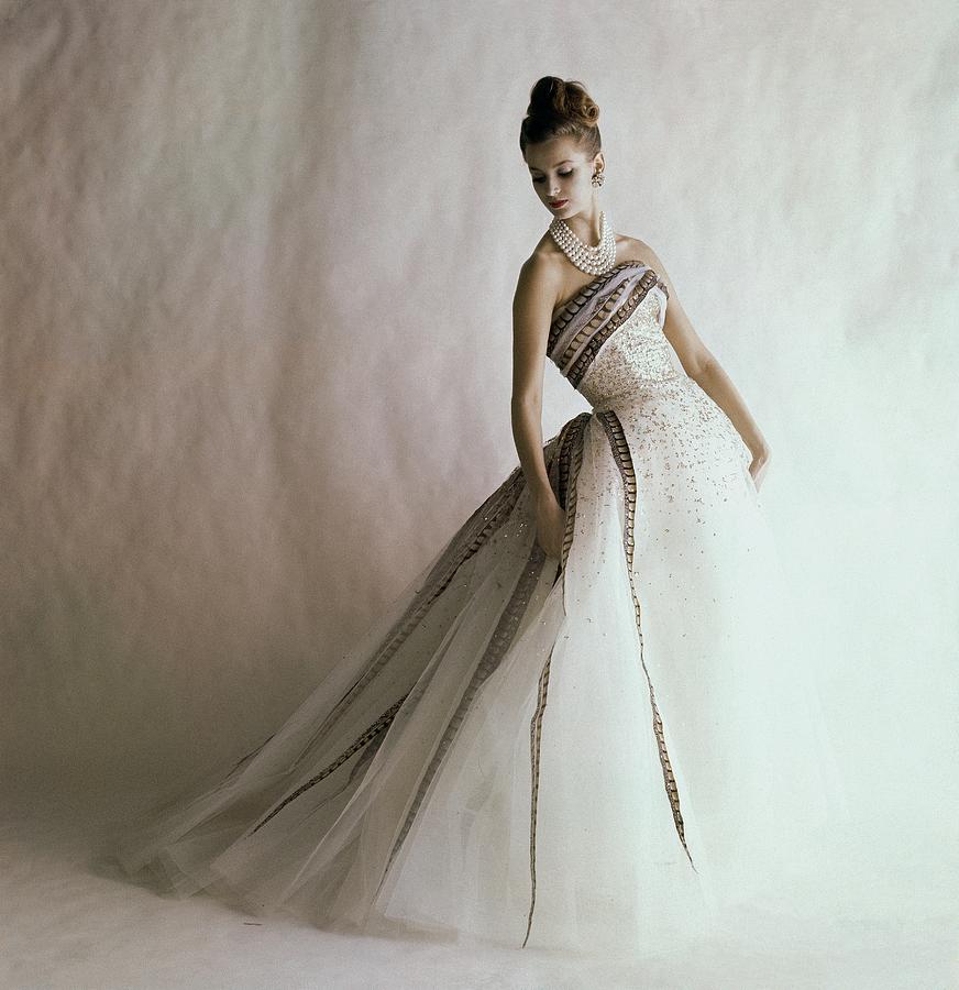 A Model Wearing A Balmain Dress Photograph by Jerry Schatzberg A Model Wearing A Balmain Dress Photograph by Jerry Schatzberg