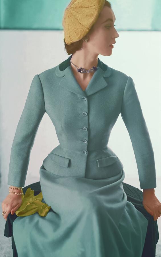 A Model Wearing A Blue Wool Suit Photograph by Horst P. Horst