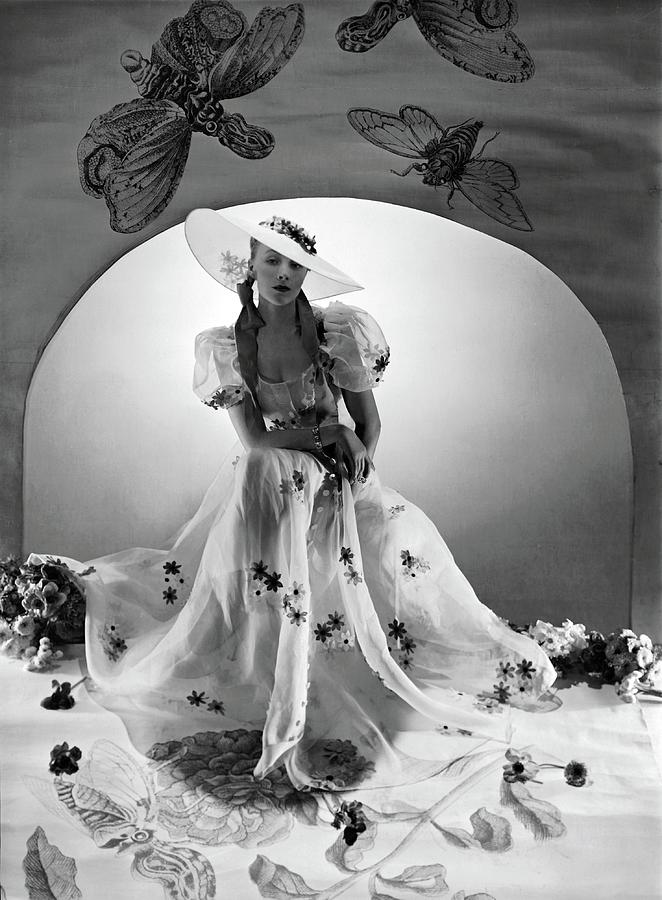 A Model Wearing A Bridesmaid Dress Photograph by Horst P. Horst