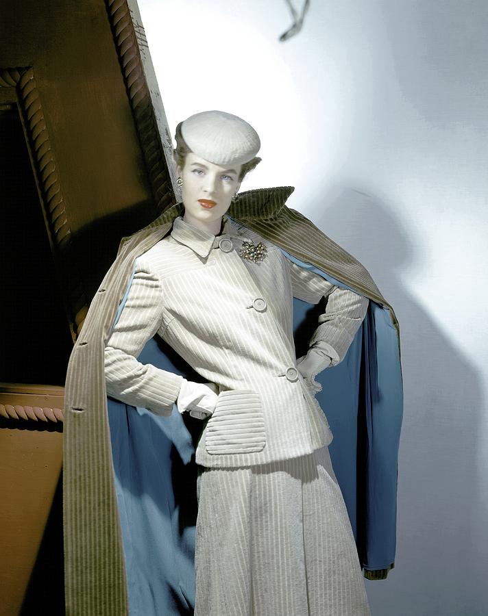 A Model Wearing A Corduroy Suit Photograph by Horst P. Horst