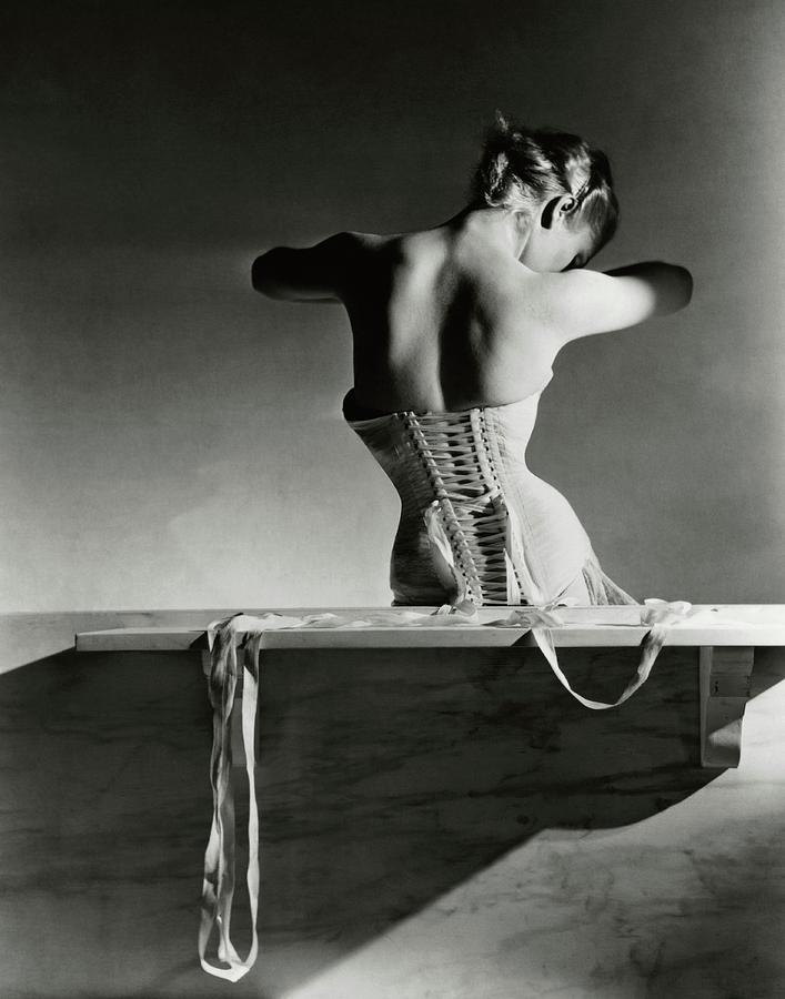 Black And White Photograph - The Mainbocher Corset by Horst P Horst