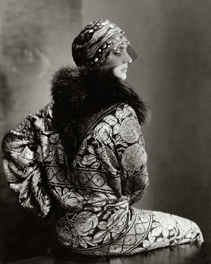 A Model Wearing A Headdress And Brocade Coat Photograph by Edward Steichen