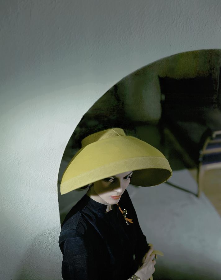 A Model Wearing A John Frederic Hat Photograph by Horst P. Horst