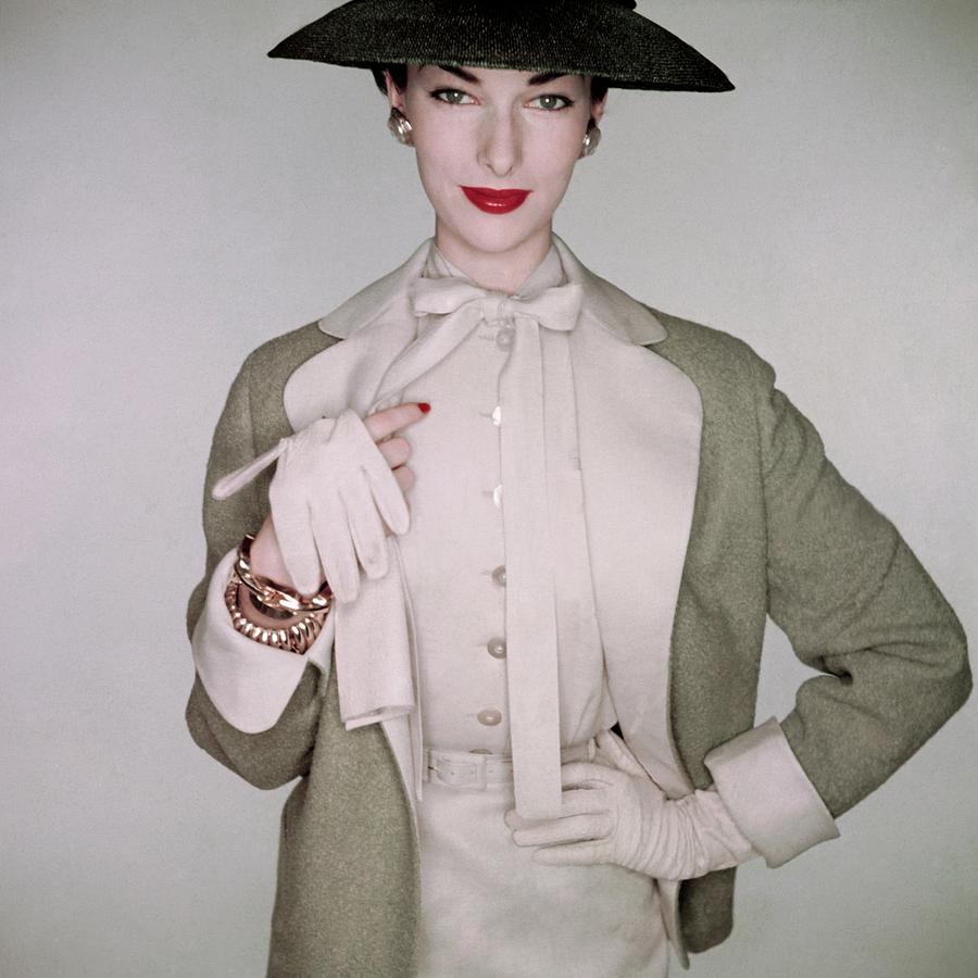 A Model Wearing A Linen Blouse Photograph by Clifford Coffin