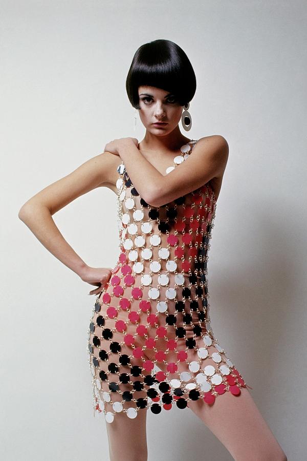 Fashion Photograph - A Model Wearing A Mini Dress by David Mccabe