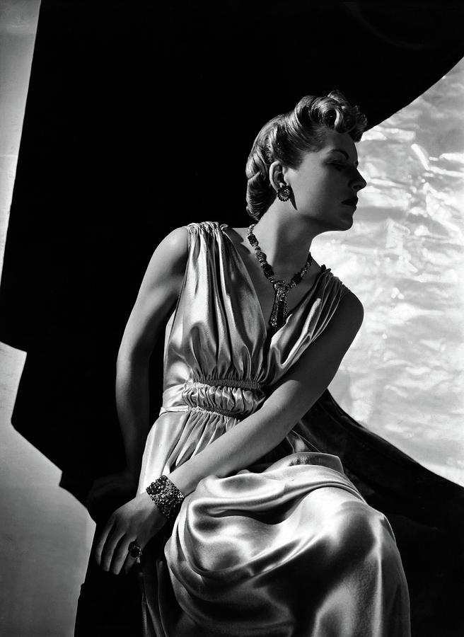 A Model Wearing A Piguet Dress Photograph by Horst P. Horst