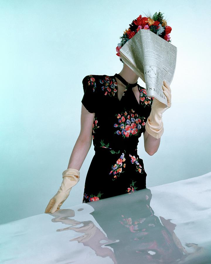 A Model Wearing A Rayon Crepe Dress Photograph by Constantin Joffe