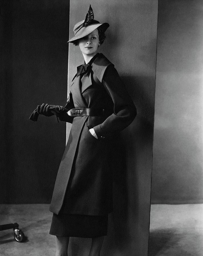 A Model Wearing A Tweed Coat Photograph by Lusha Nelson