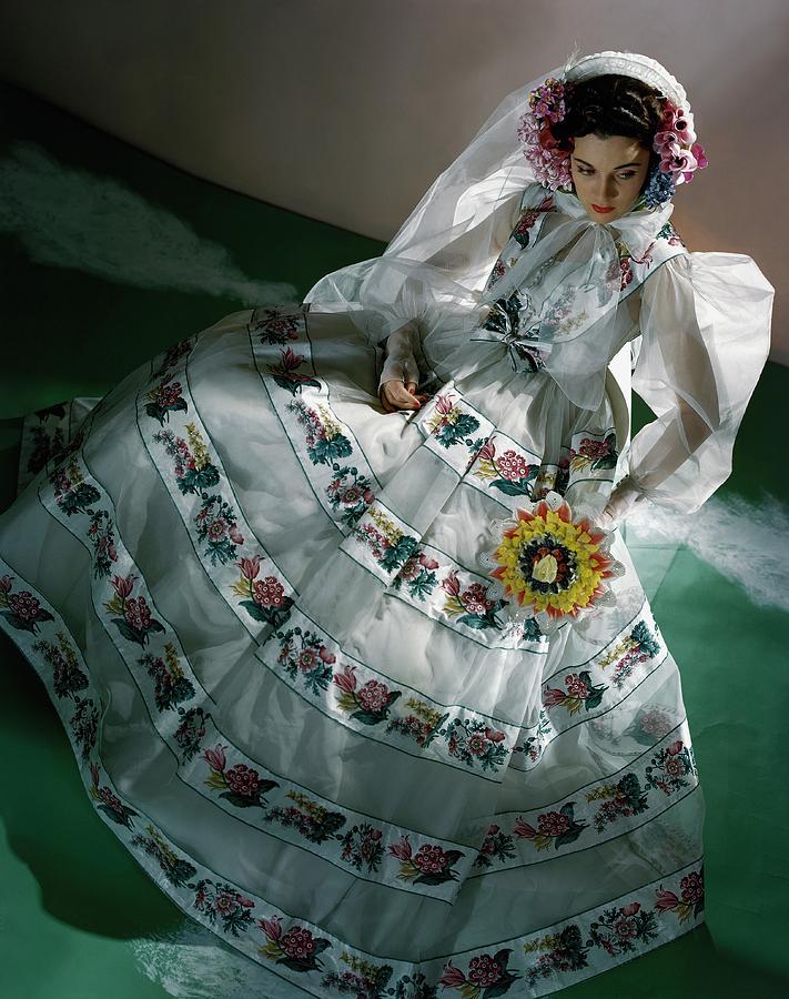 A Model Wearing A Wedding Dress Photograph by Horst P. Horst