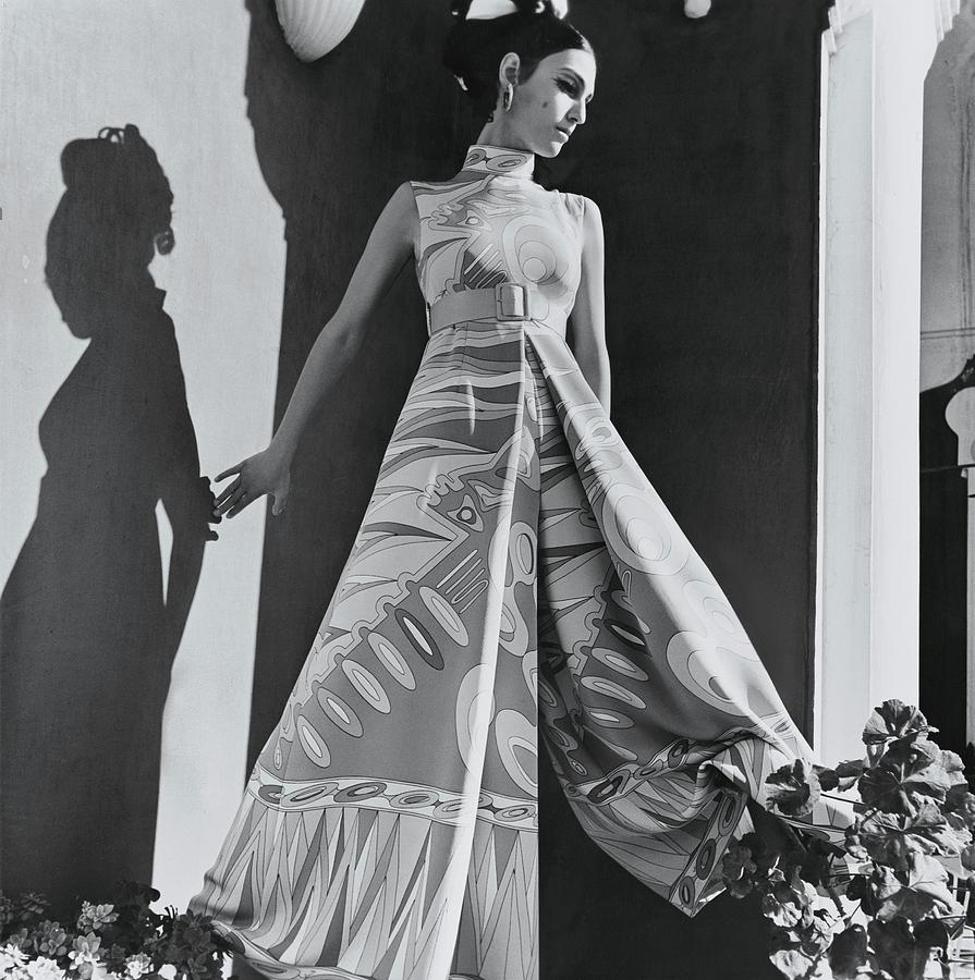 A Model Wearing An Evening Wear Photograph by Henry Clarke
