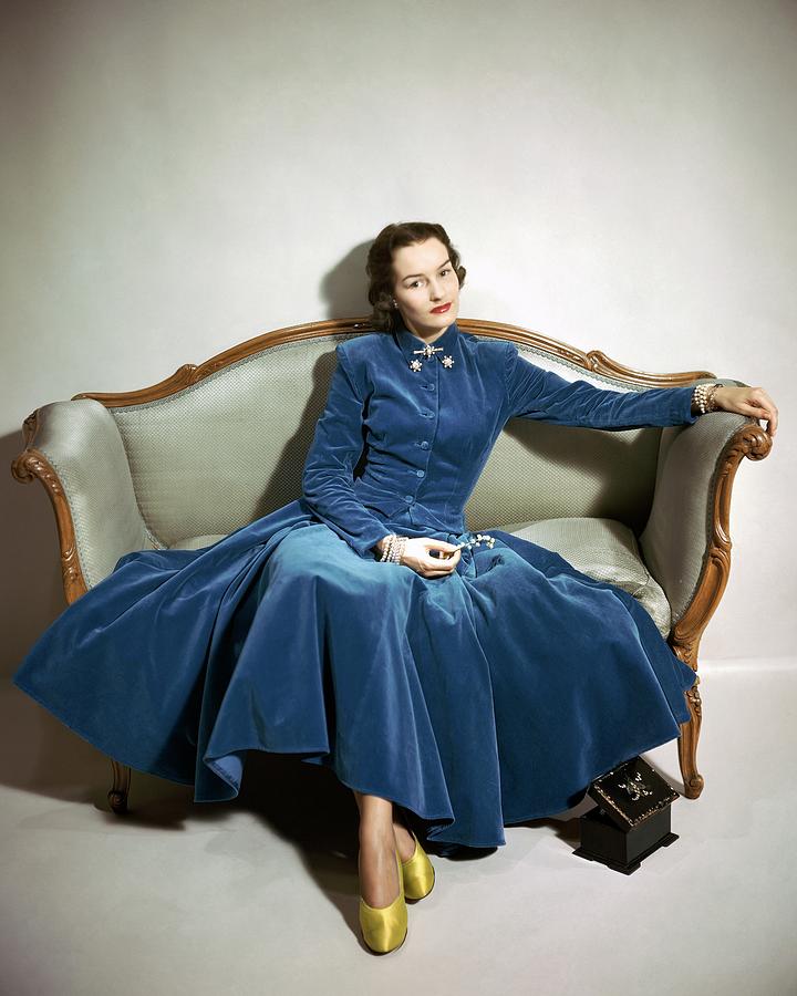 A Model Wearing Blue Photograph by Frances Mclaughlin-Gill