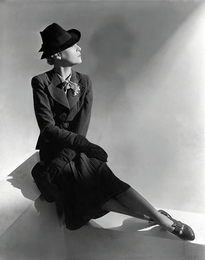 A Model Wearing Molyneux And A Hat By Descat Photograph by Horst P. Horst A Model Wearing Molyneux And A Hat By Descat Photograph by Horst P. Horst