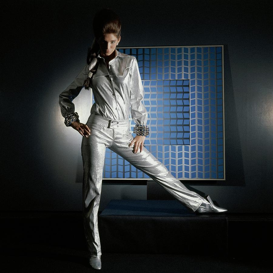 A Model Wearing Silver Photograph by Horst P. Horst