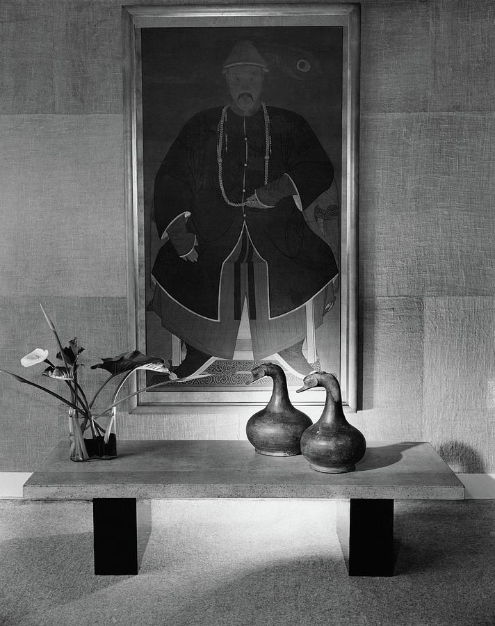 A Modern Table With An Oriental Painting Photograph by Tampone