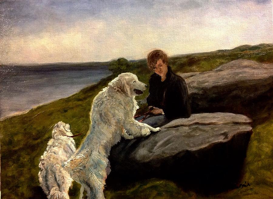 A Moment of Repose with the Magnificent Dogs by J Reynolds Dail A Moment of Repose with the Magnificent Dogs by J Reynolds Dail
