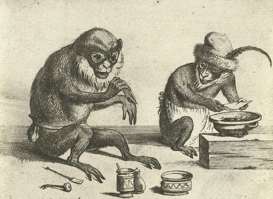 A Monkey, Print Maker Quirin Boel, David Teniers II Drawing by Quirin ...