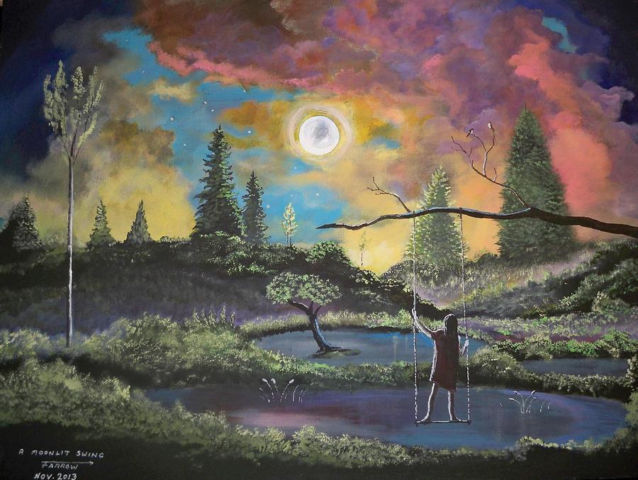 A Moonlit Swing Painting by Dave Farrow