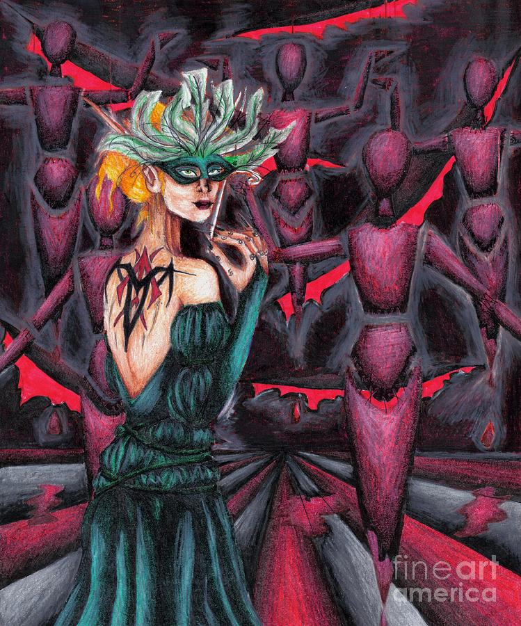 Fantasy Drawing - A Morbid Masquerade by Coriander  Shea