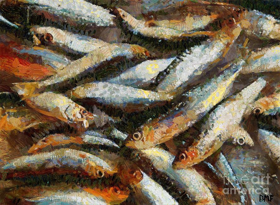 Animal Painting - A morning catch of sardines by Dragica  Micki Fortuna