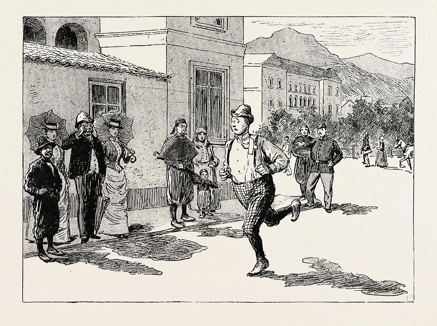 Vintage Drawing - A Morning Ride In Athens, Greece, And In This Sorry Plight by Greek School