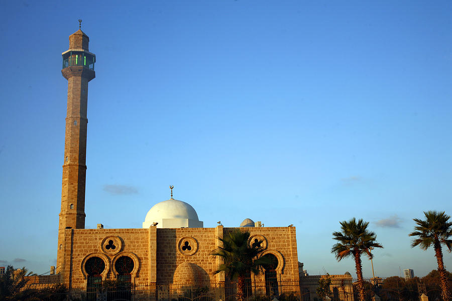 Sunset Photograph - A mosque in Tel Aviv by Doron  Hanoch