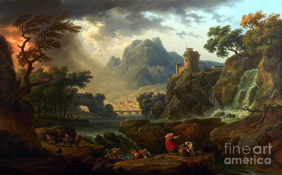 A Mountain Landscape with an Approaching Storm Painting by Celestial Images