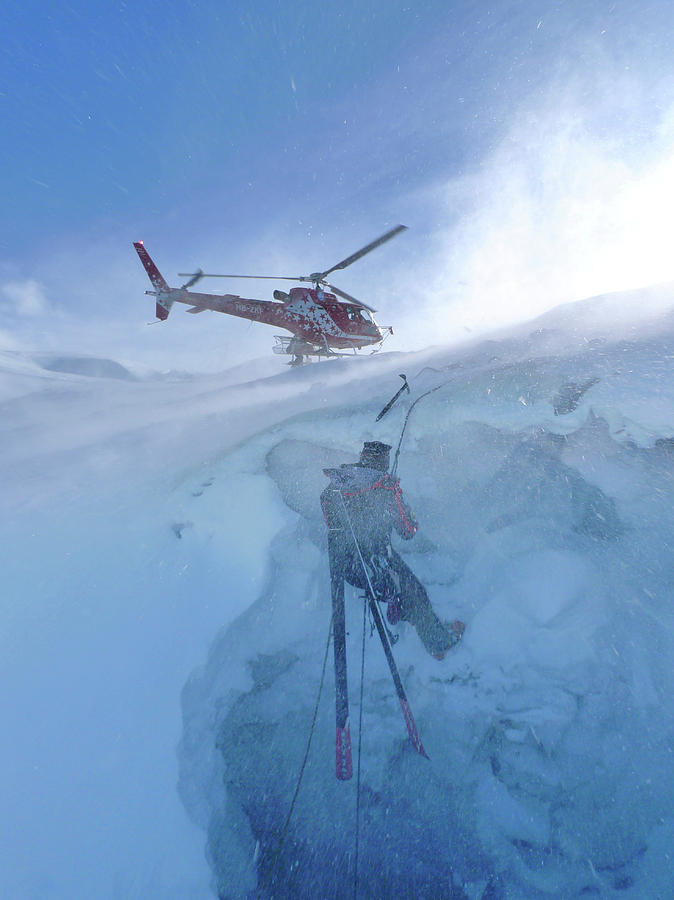 Winter Photograph - A Mountain Rescue Technician by Menno Boermans