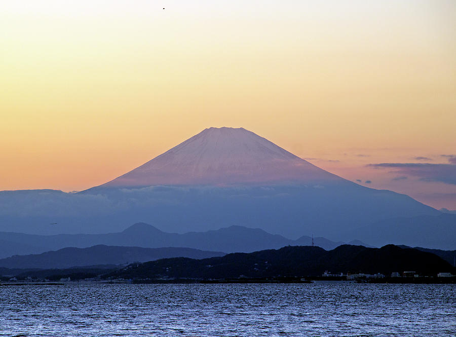 A Mt. Fuji Golden Sunset Photograph by Lisa Lyons - Moments In Time
