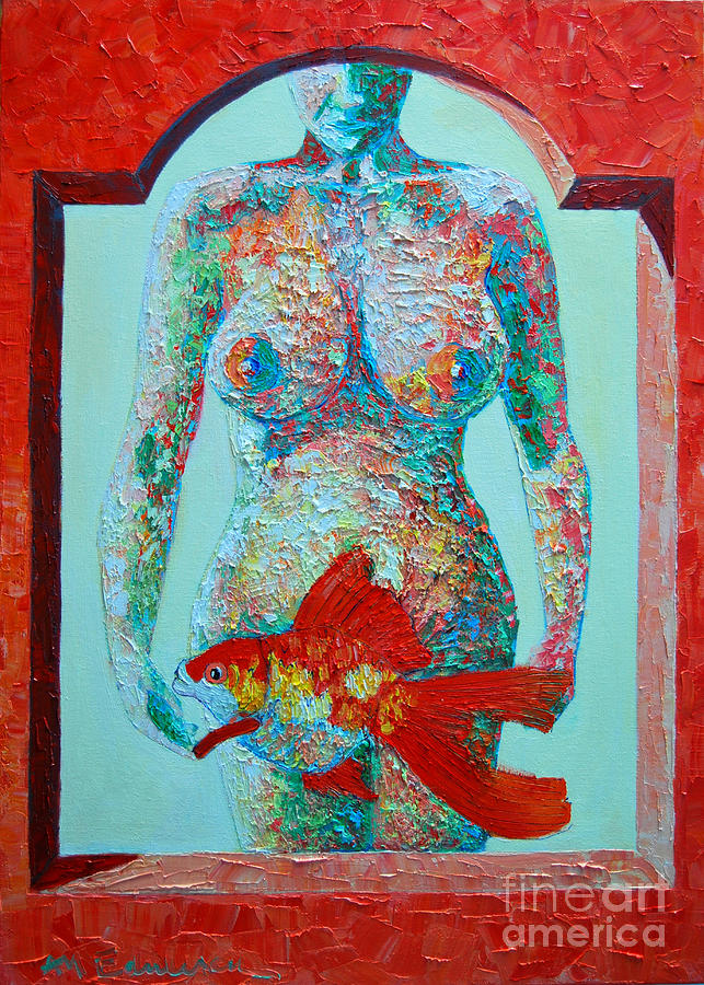 Nude Painting - A Muse Came To My Window And Told Me To Paint A Fish by Ana Maria Edulescu