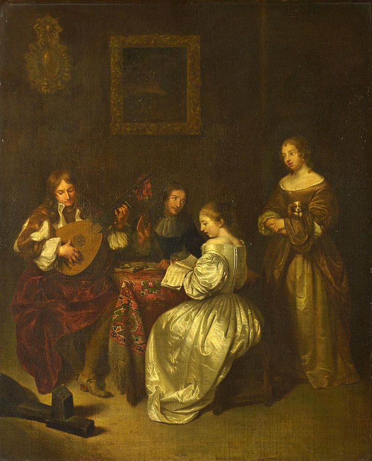 A Musical Party Painting by After Caspar Netscher
