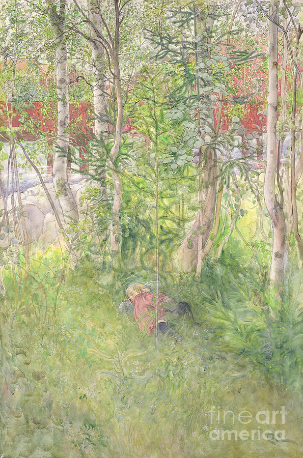 Carl Larsson Painting - A Nap Outdoors by Carl Larsson
