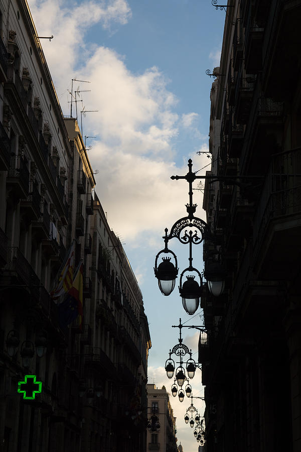 A Necklace of Barcelona Streetlamps Photograph by Georgia Mizuleva