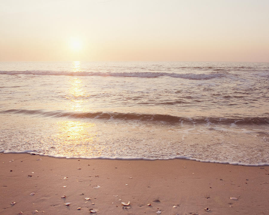 Sunrise Photograph - A New Beginning - Sunrise on the Ocean by Carolyn Cochrane