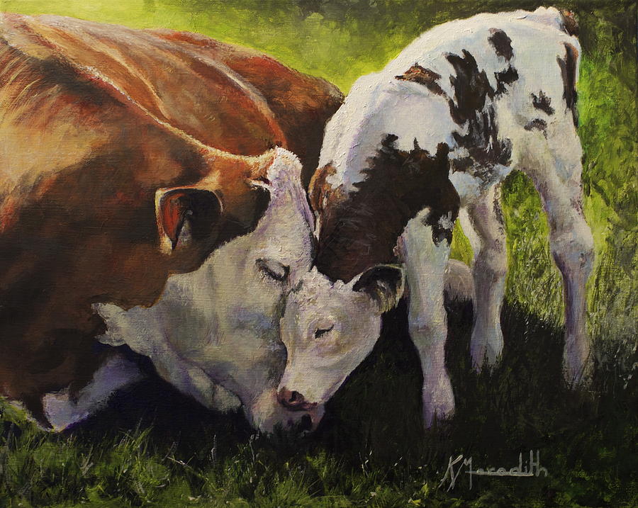 Farm Animals Painting - A New Spring by Kevin Meredith