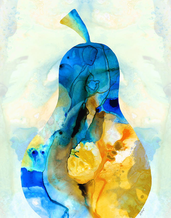 Pear Painting - A Nice Pear - Abstract Art By Sharon Cummings by Sharon Cummings