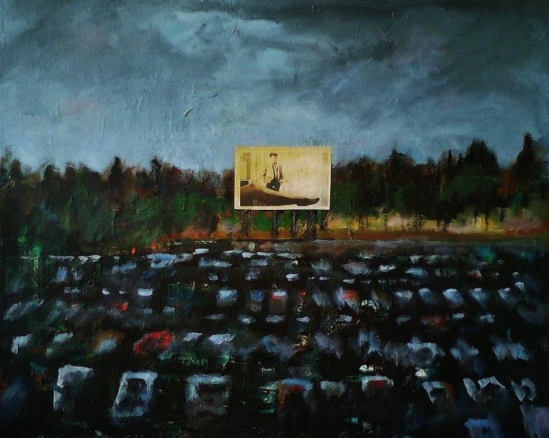 A Night at The Drive In Painting by Frances Marino