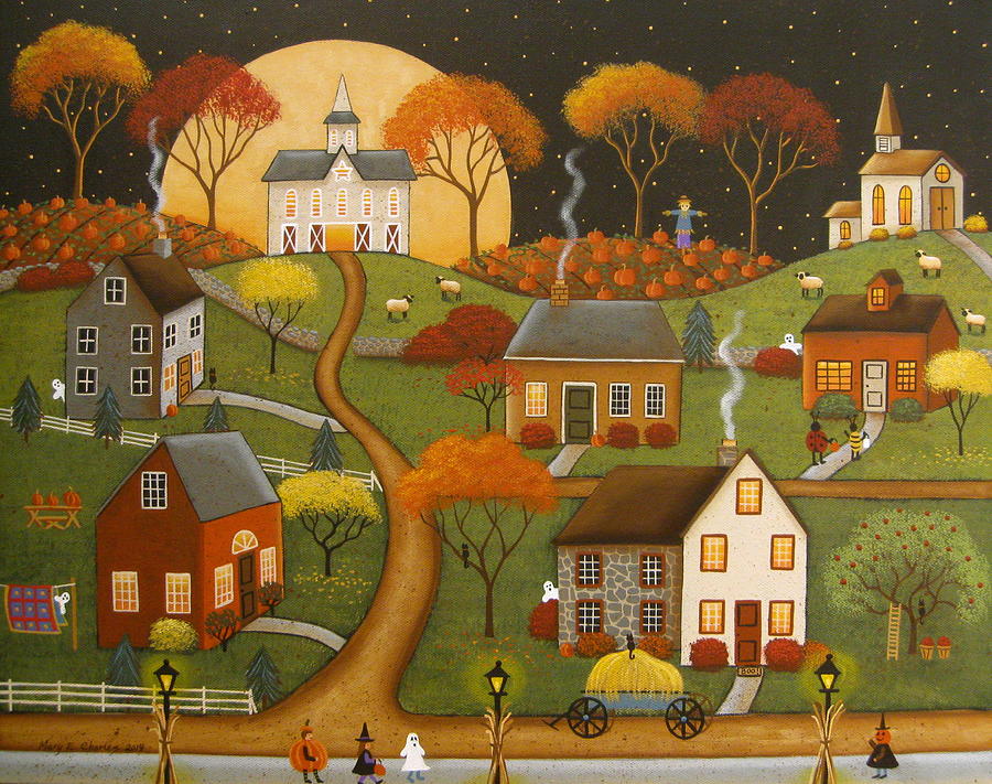 A Night For Treats Painting By Mary Charles   A Night For Treats Mary Charles 