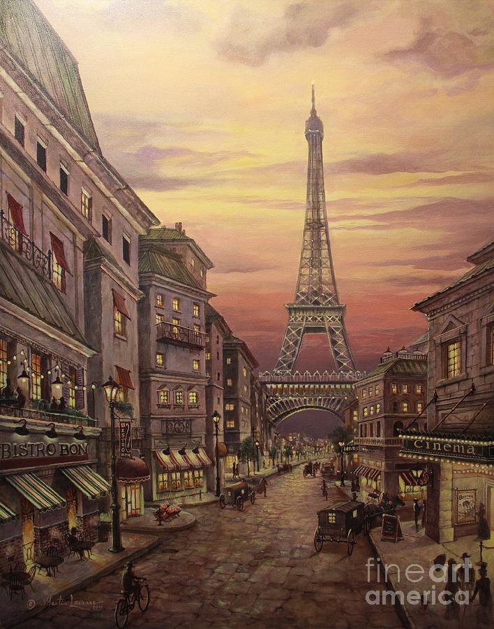 Paris Painting - A Night In Paris by Martin Lacasse