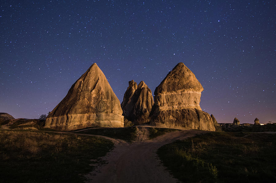 A Night Landscape Of Unique Rock Work Photograph by Coolbiere Photograph