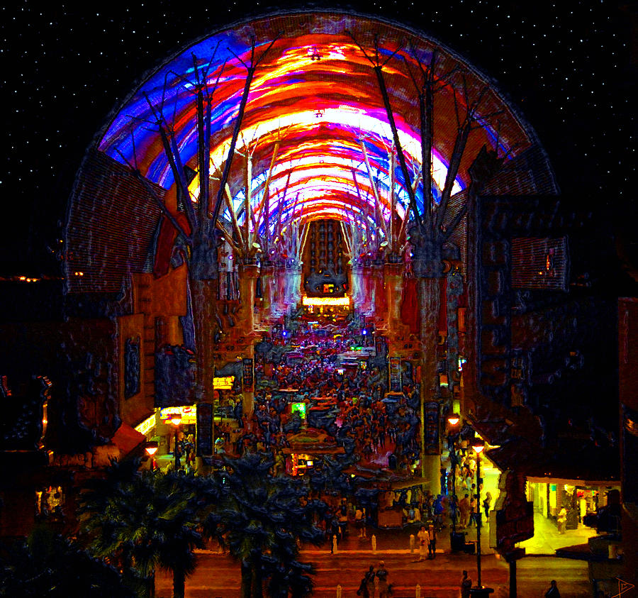 A Night on Fremont Street Painting by David Lee Thompson