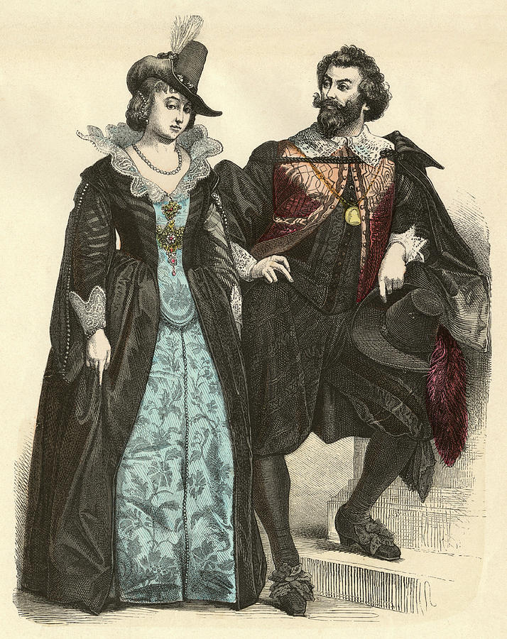 A Noble Dutch Couple, First Third Drawing by Mary Evans Picture Library ...