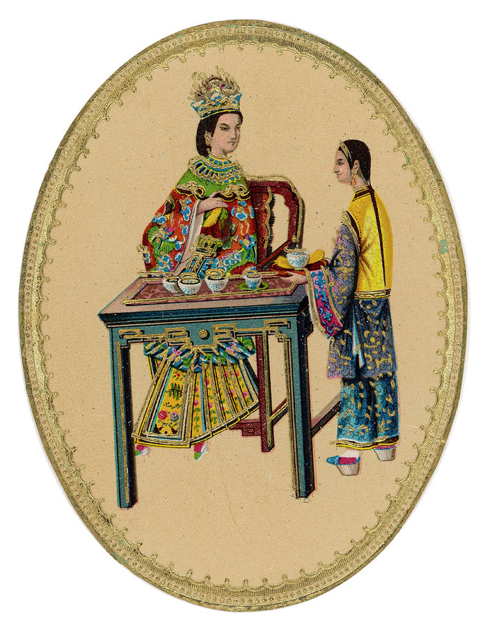 Tea Drawing - A Nobly-born Chinese Lady  Prepares by Mary Evans Picture Library