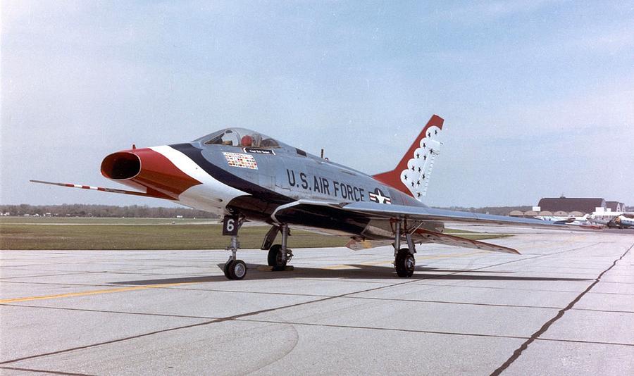 Hawk Photograph - A North American F-100D Super Sabre by Celestial Images