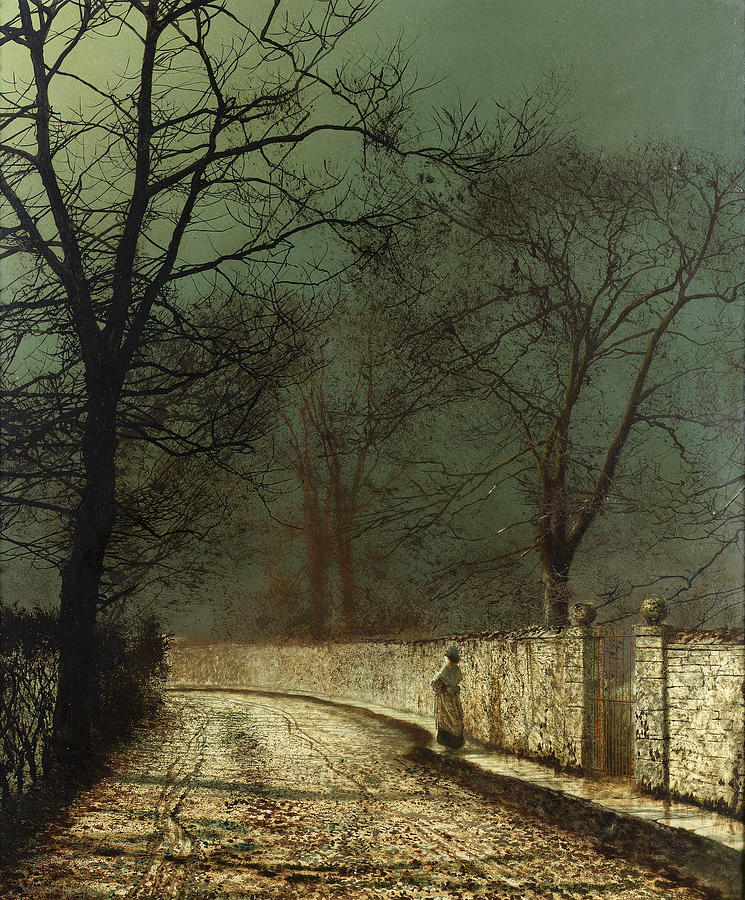 A November Night Painting by John Atkinson Grimshaw