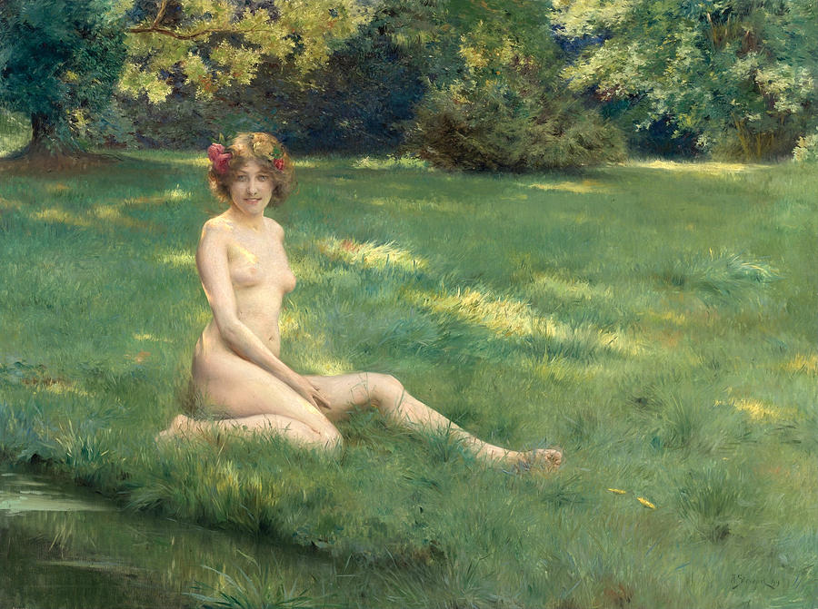 A Nude on the lawn Painting by Julius LeBlanc Stewart A Nude on the lawn Painting by Julius LeBlanc Stewart